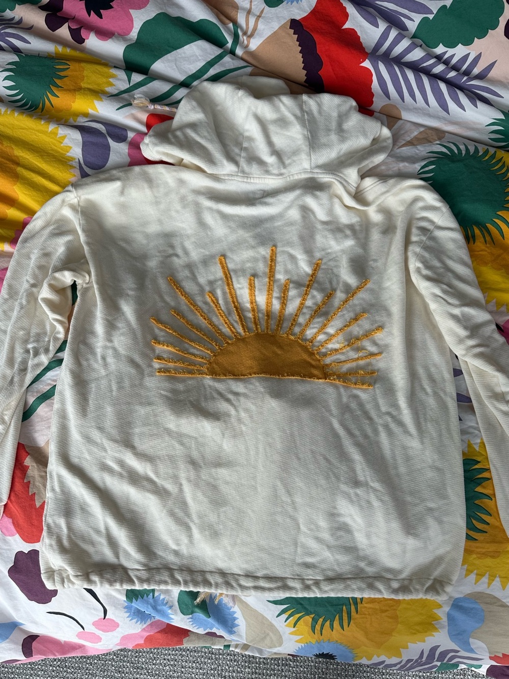 Marine Layer Hoodie with Golden Sun Applique on Back